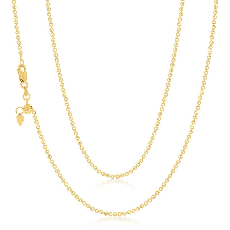 vintage floral engagement ring 9ct Yellow Gold 50-55cm Adjustable Cable Chain