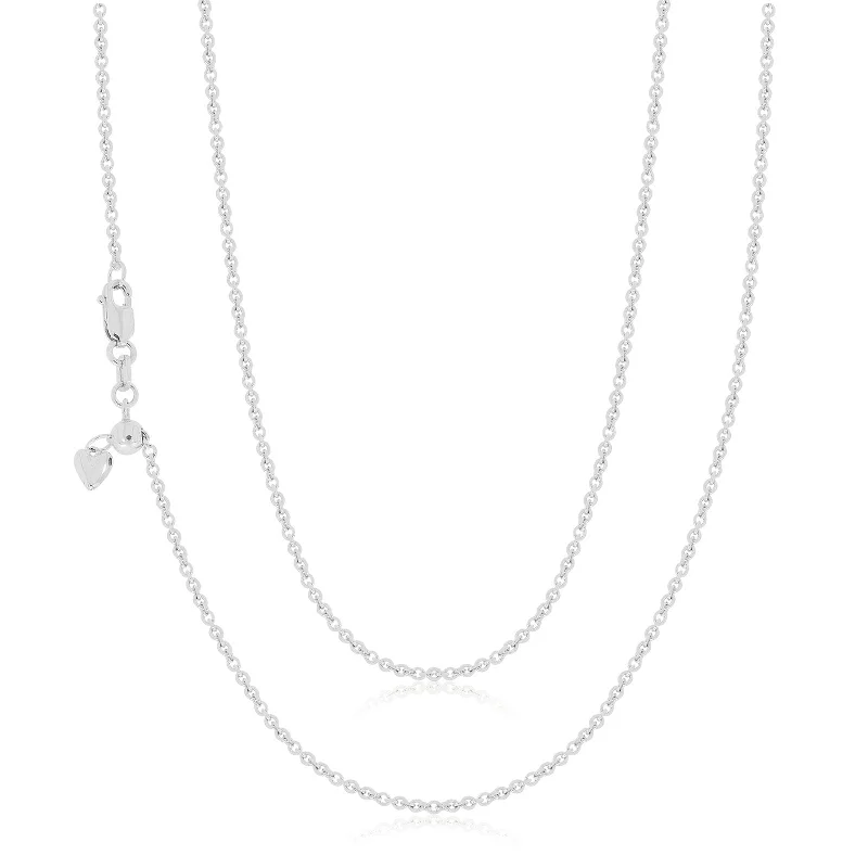 dainty ruby stacking rings 9ct White Gold 50-55cm Adjustable Cable Chain