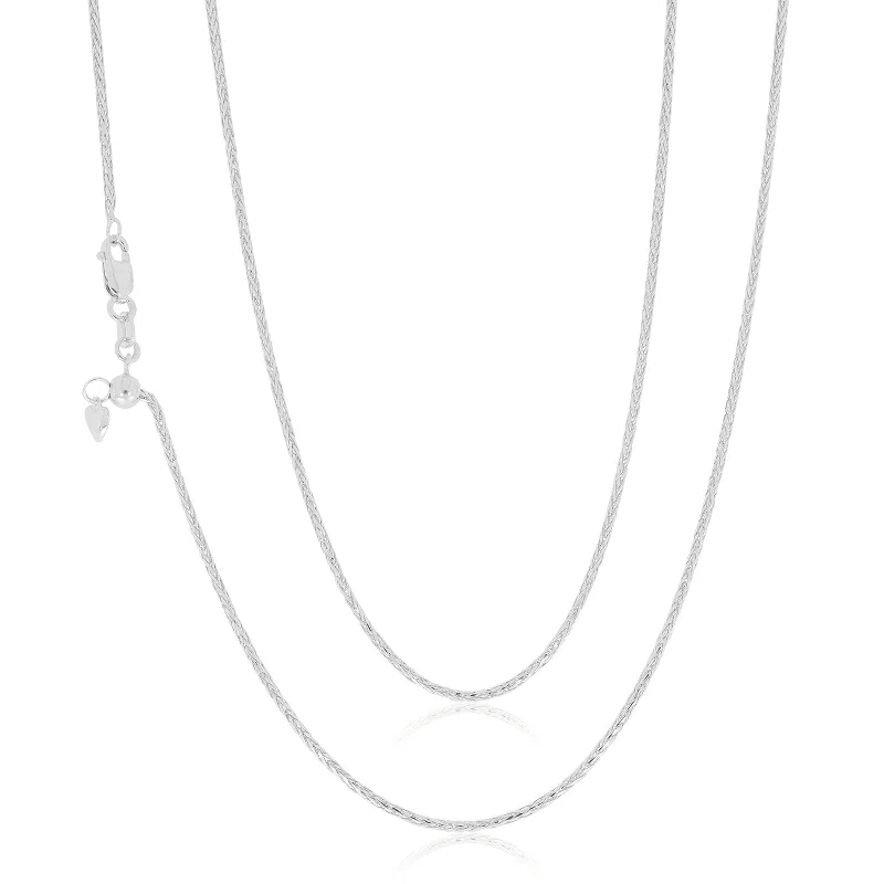 ruby and diamond engagement ring 9ct White Gold 45-50cm Adjustable Wheat Chain