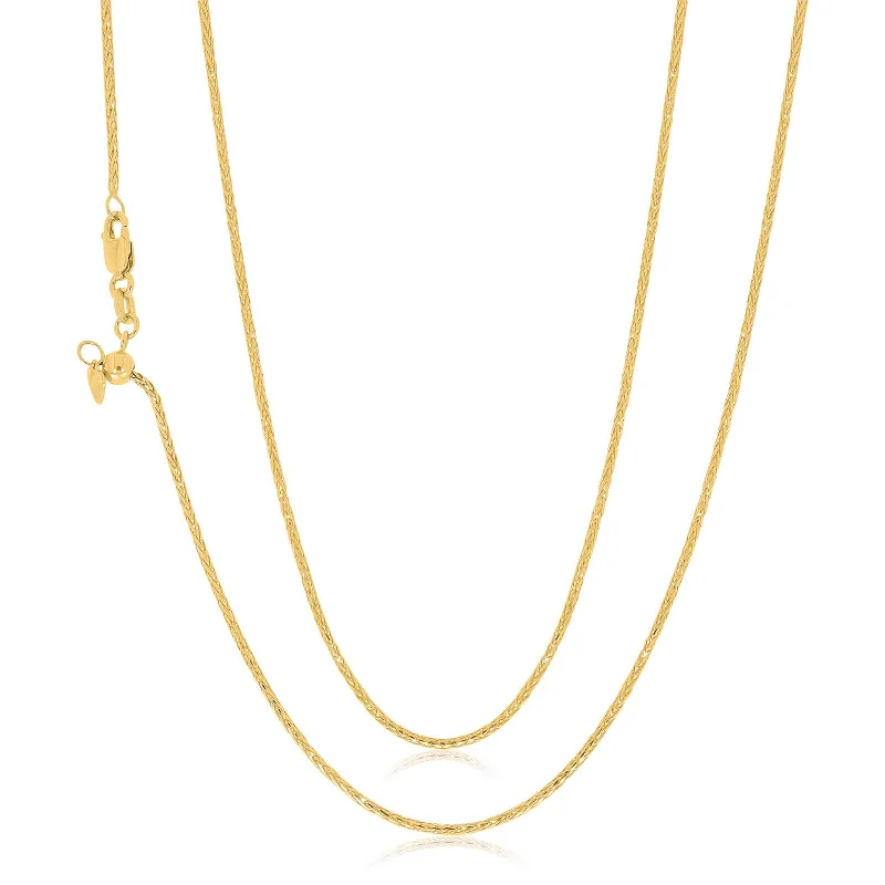 personalized pet photo necklace 9ct Yellow Gold 50-55cm Adjustable Wheat Chain