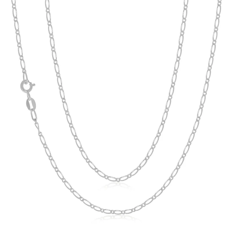 chunky gold chain necklace Sterling Silver 50cm 1:1 Figaro Chain