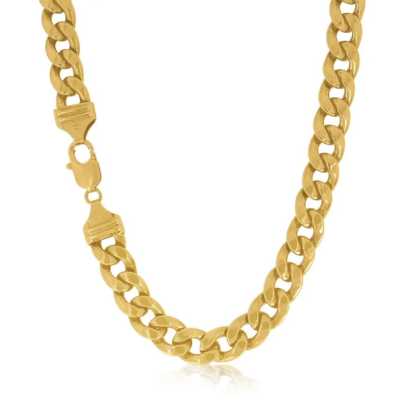 infinity couple’s ring matching set Sterling Silver & 9ct Yellow Gold 55cm Curb Chain