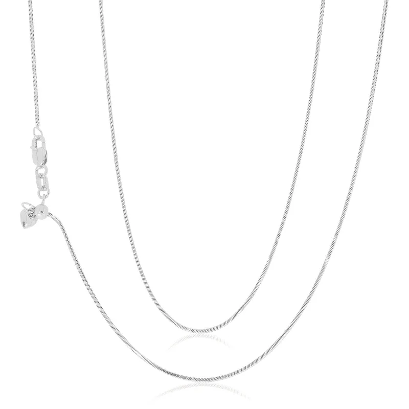 real citrine gemstone pendant 9ct White Gold 45- 50cm Adjustable Snake Chain