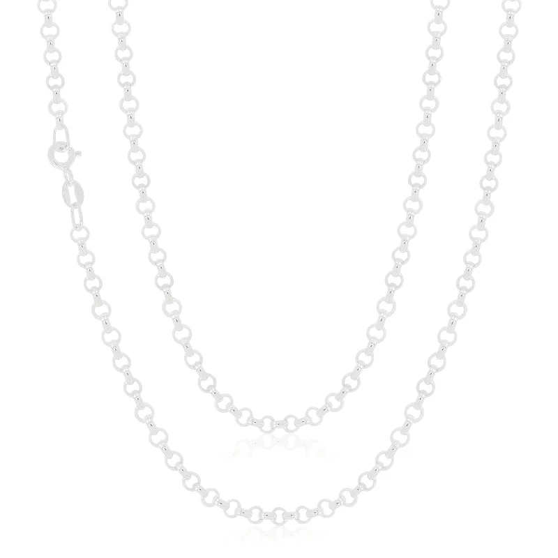 personalized couples ring engraved Sterling Silver 70cm Belcher Chain