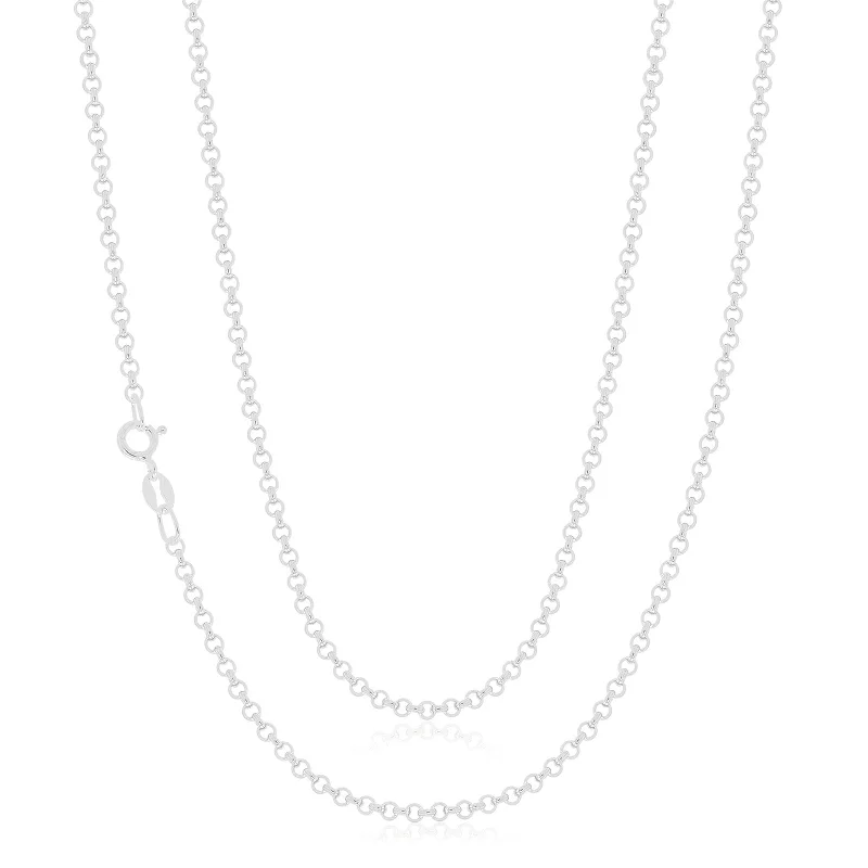 gold-plated chain necklace with charms Sterling Silver 60cm Belcher Chain