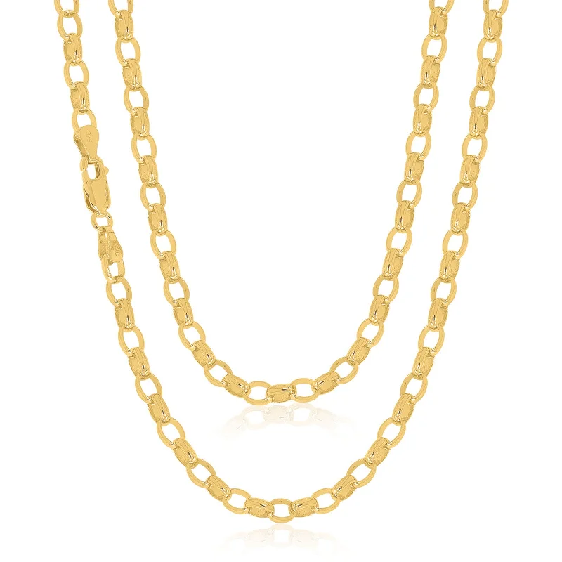 classic diamond hoop earrings 9ct Yellow Gold 55cm Oval Belcher Chain