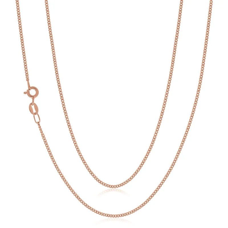 classic diamond solitaire earrings 9ct Rose Gold 50cm Diamond Cut Curb Chain