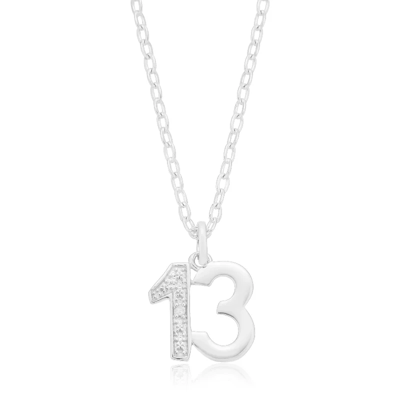 unique diamond stud earrings Sterling Silver Diamond Set 13 Pendant