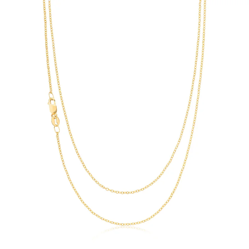 gold heart-shaped pendant necklace 9ct Yellow Gold 55cm Round Belcher Chain