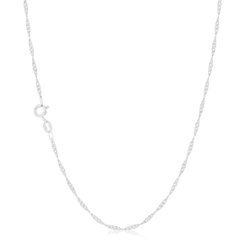 celestial crescent moon bracelet 9ct White Gold 55cm Singapore Chain