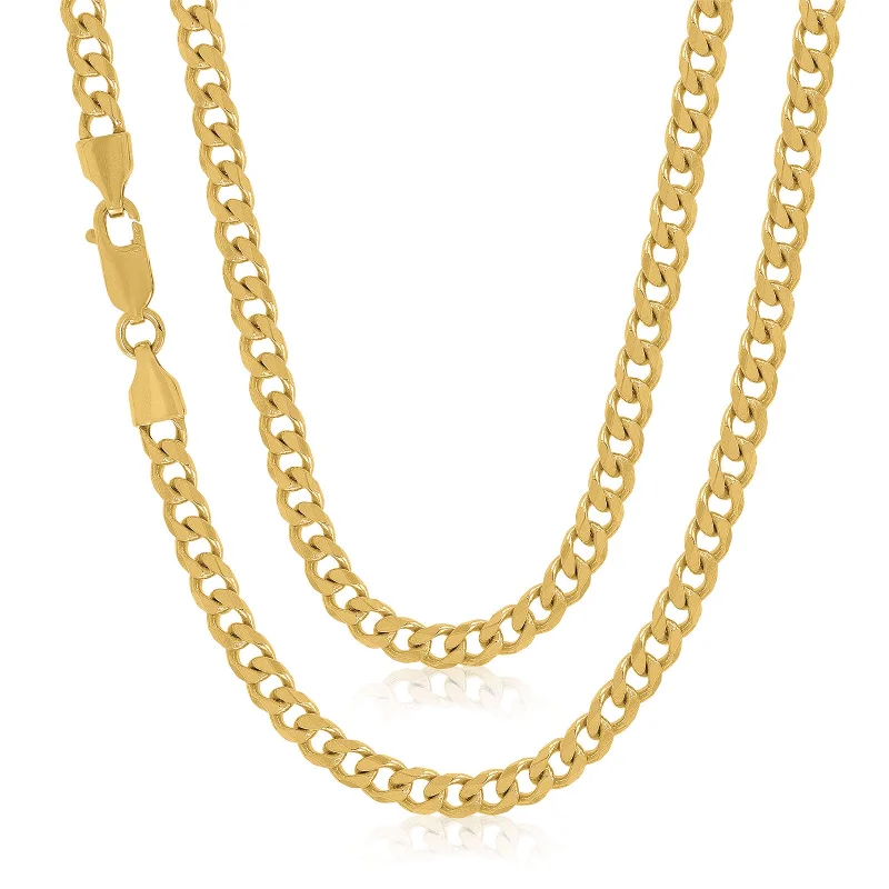 classic cubic zirconia pendant 9ct Yellow Gold 55cm Curb Chain