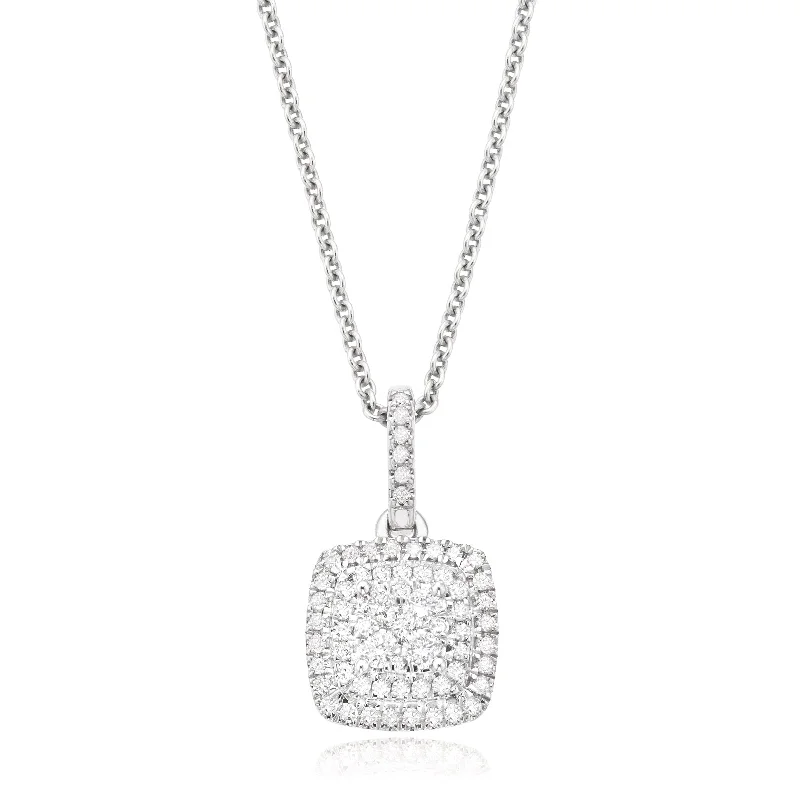 celestial sunburst necklace gold London 9ct White Gold Round Brilliant Cut with 1/4 CARAT tw of  Diamond Pendant