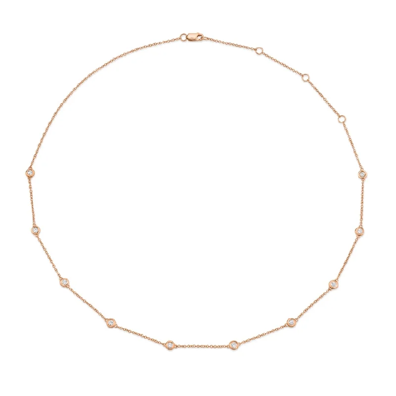 14K Rose Gold Diamonds By The Yard Chain