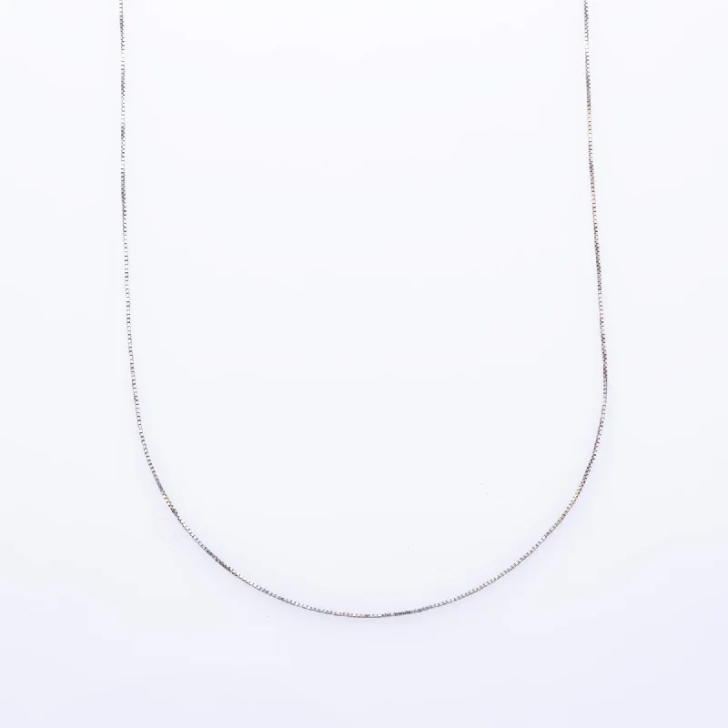 handmade beaded stretch bracelet 14k White Gold Box Chain | 16" |
