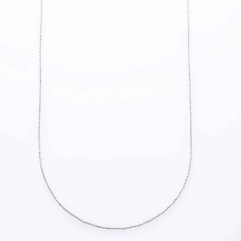 dainty cherry blossom ring 14k White Gold Cable Chain | 18" |