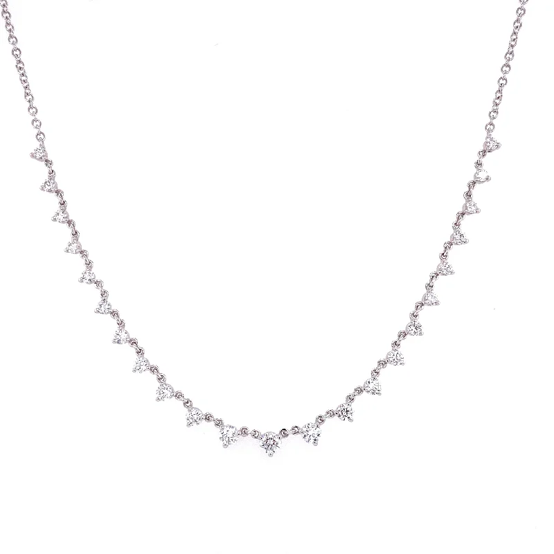 14K White Gold Diamond Necklace