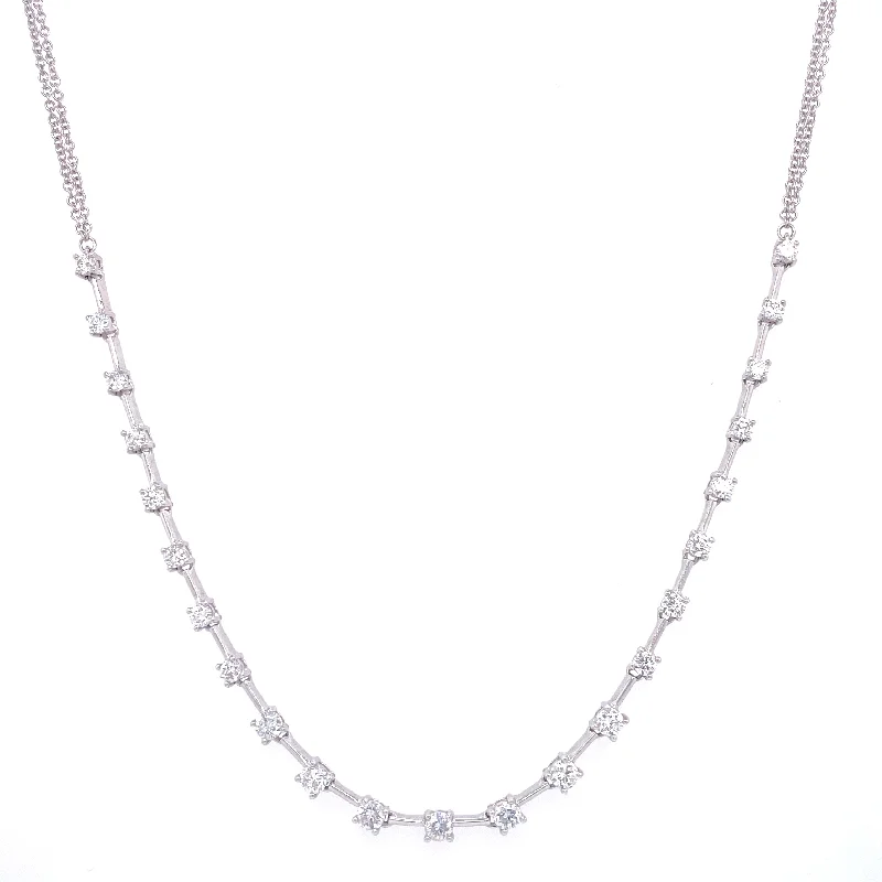 14K White Gold Diamond Necklace