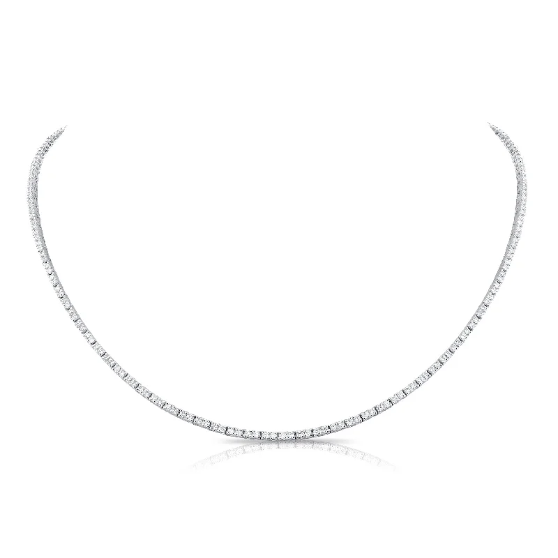 14K White Gold Diamond Tennis Necklace