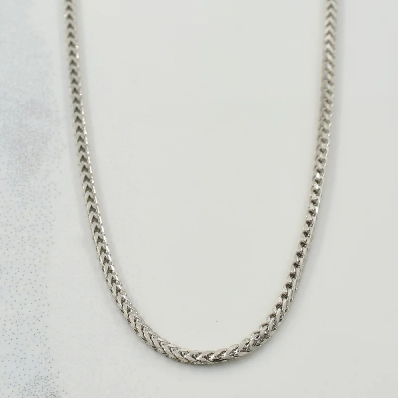 hypoallergenic earrings for sensitive ears 14k White Gold Foxtail Chain | 18" |
