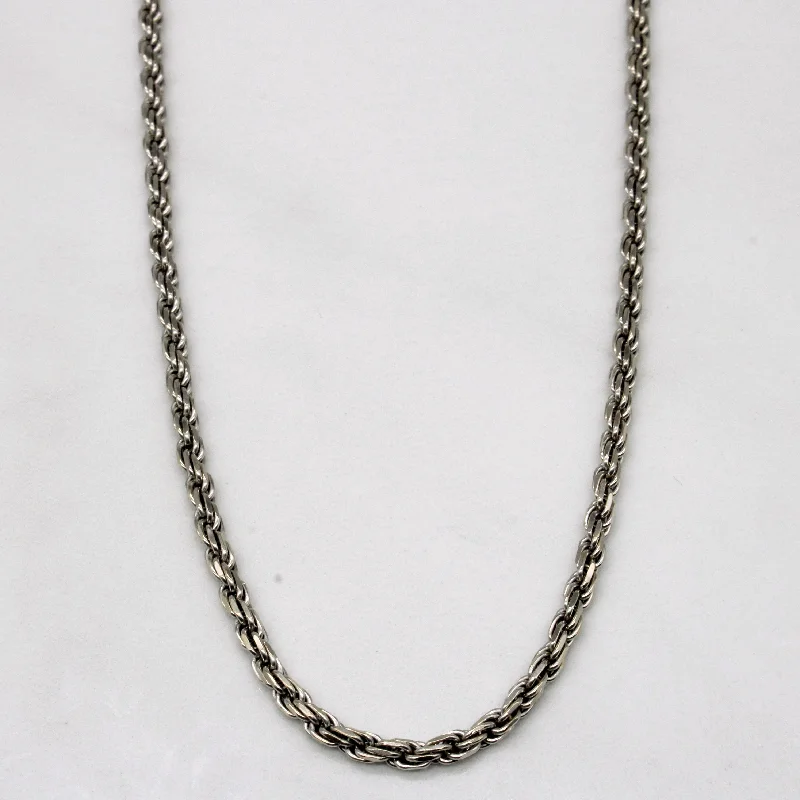 men’s beaded bracelet with charms 14k White Gold Rope Chain | 22" |