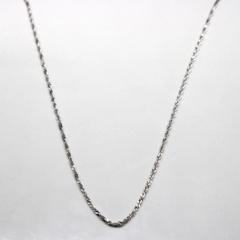 vintage platinum wedding band 14k White Gold Singapore Chain | 16"|