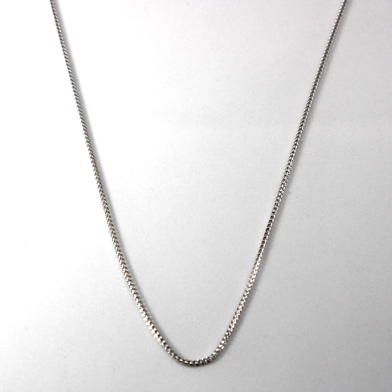 minimalist birthstone bangle 14k White Gold Wheat Chain | 20"|