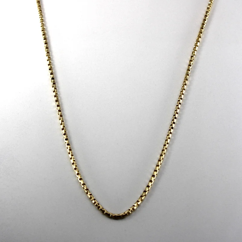 silver feather charm necklace 14k Yellow Gold Box Chain | 20"|