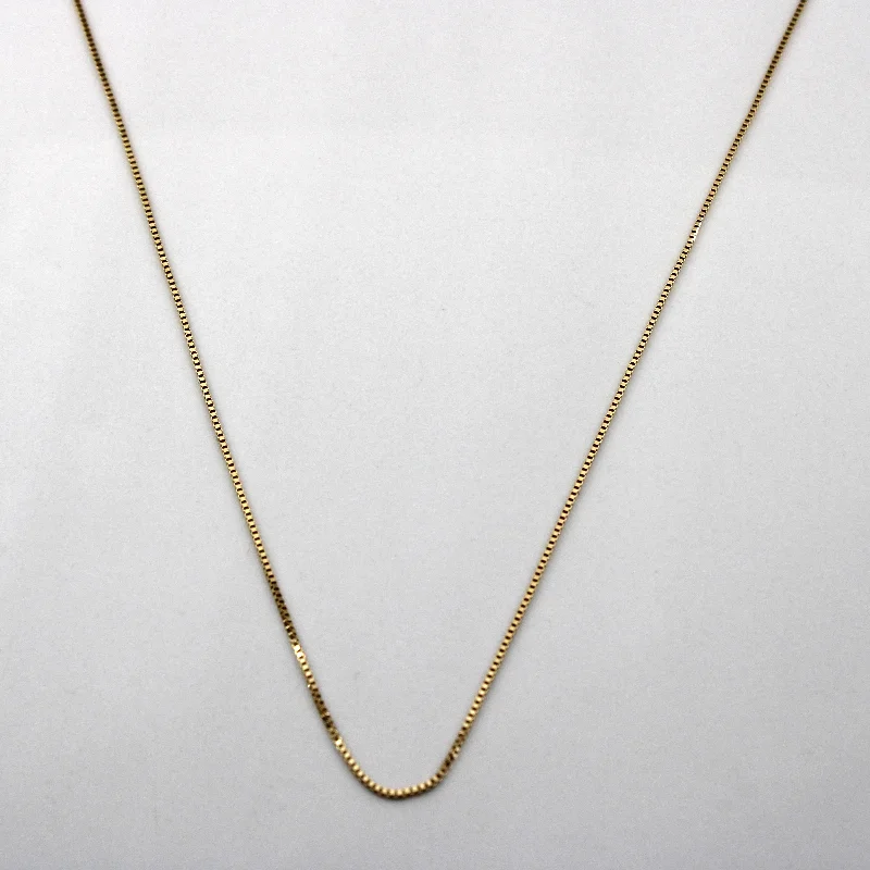 personalized couples ring engraved 14k Yellow Gold Box Chain | 18"|