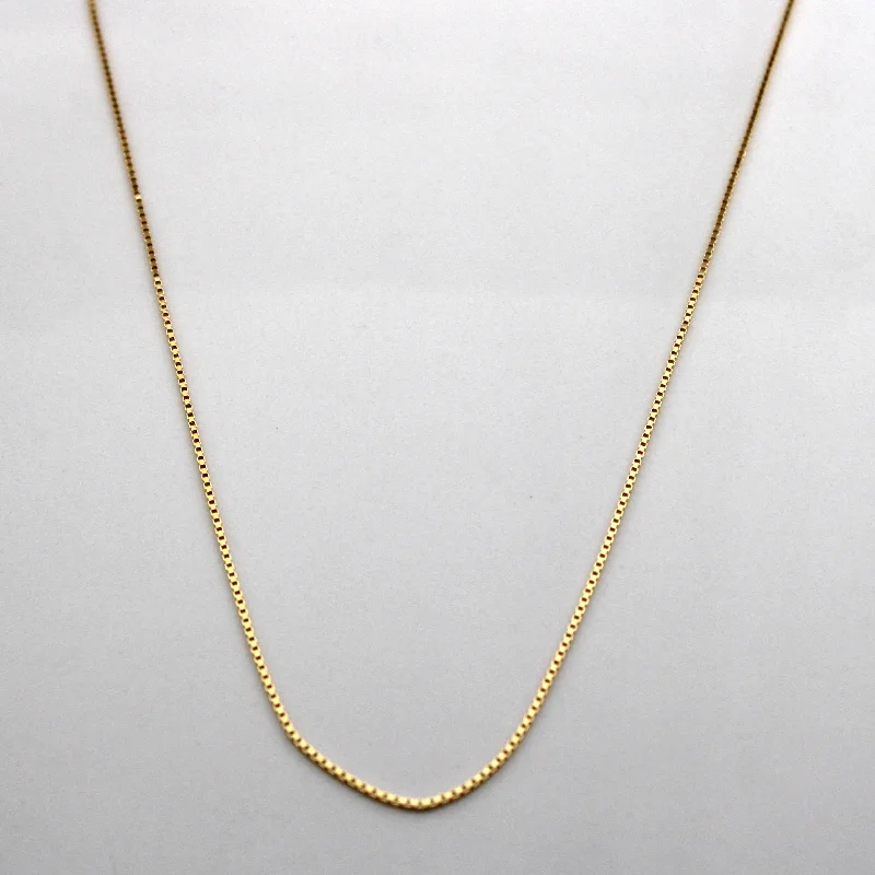 unique square diamond ring 14k Yellow Gold Box Chain | 16"|