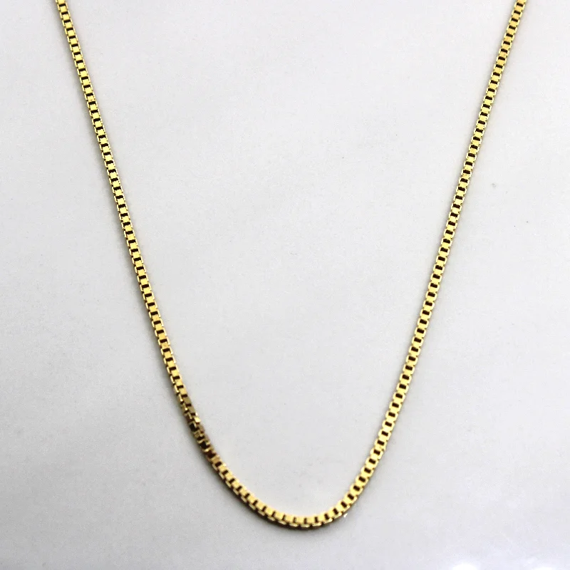 silver moon phase pendant 14k Yellow Gold Box Chain | 20"|