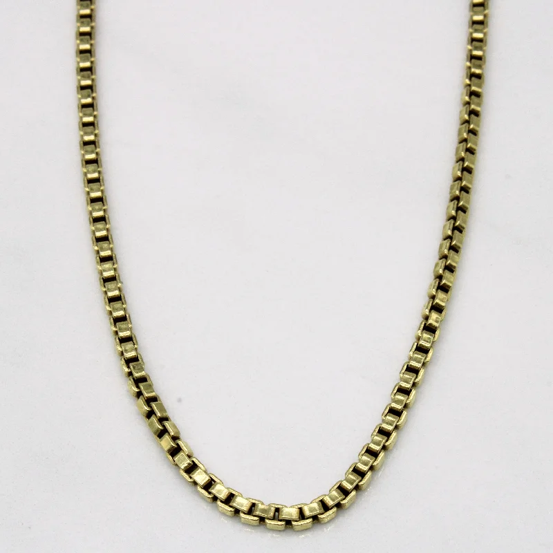 silver-plated bar necklace 14k Yellow Gold Box Link Chain | 20" |