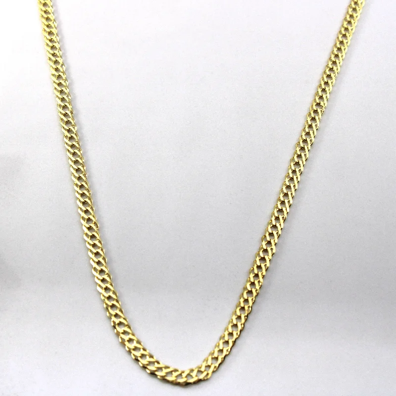 handmade leather cuff bracelet 14k Yellow Gold Cable Chain | 19"|