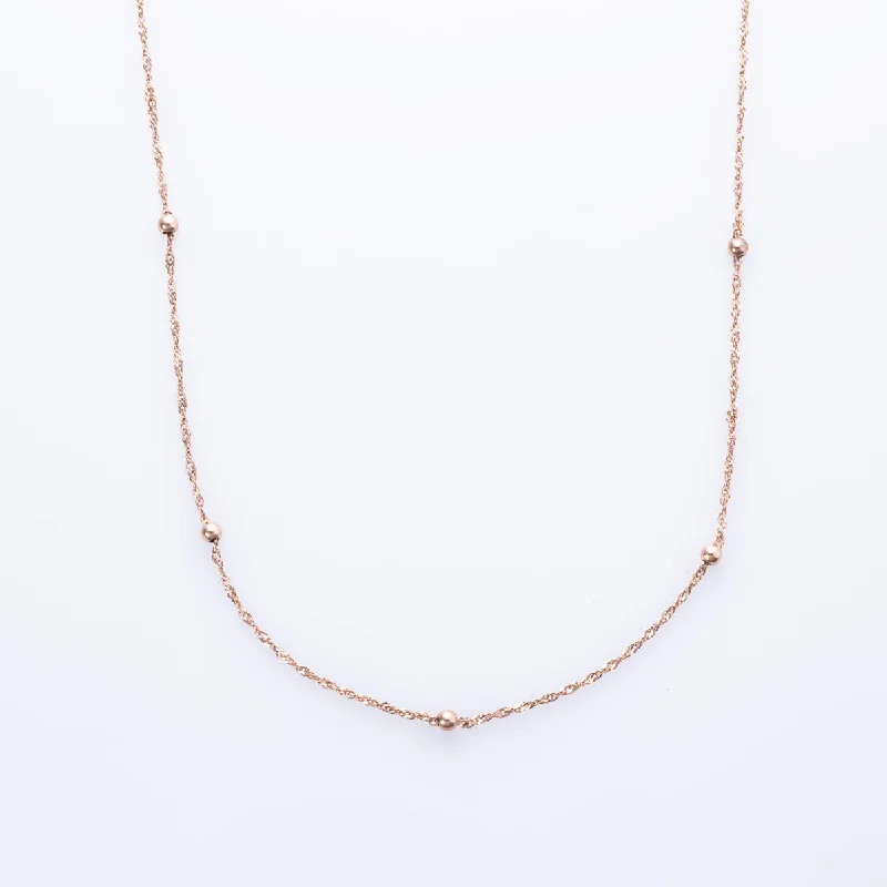 tiny diamond cross necklace 14k Rose Gold Prince of Wales Chain | 15" |