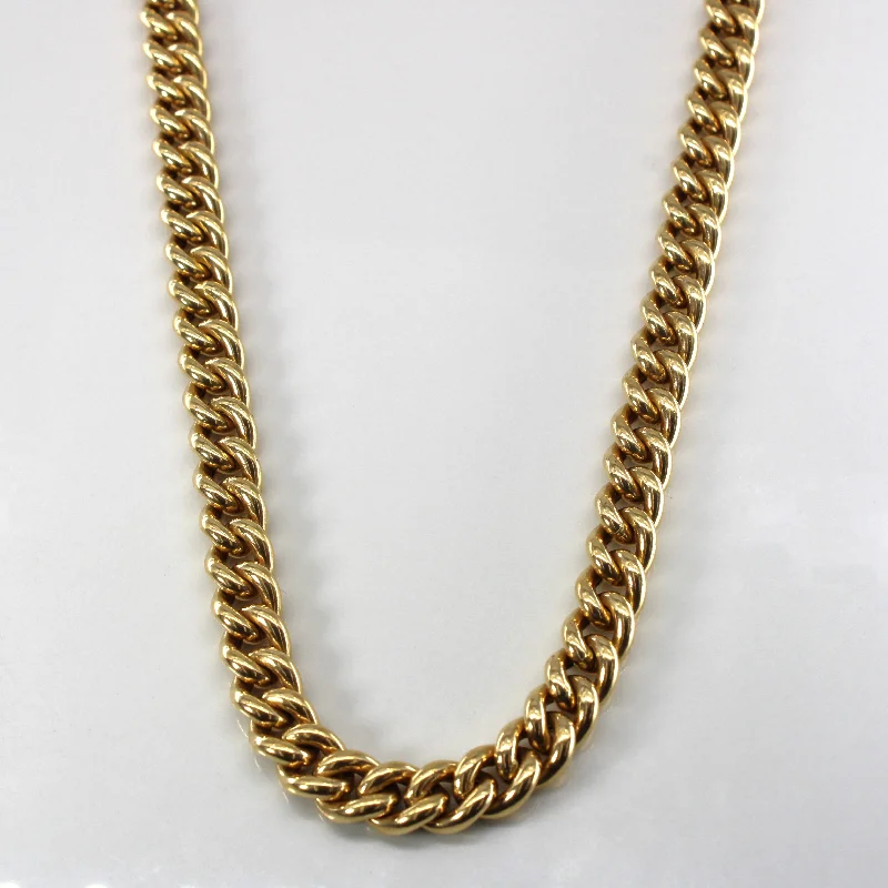 celestial crescent moon bracelet 14k Yellow Gold Cuban Link Chain | 24"|