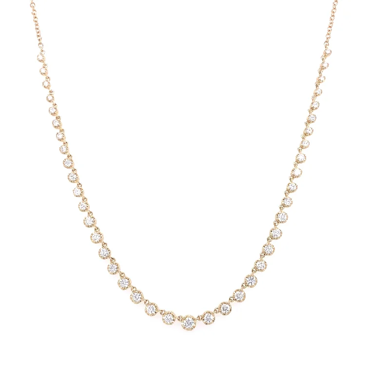 14K Yellow Gold Diamond Graduating Necklace