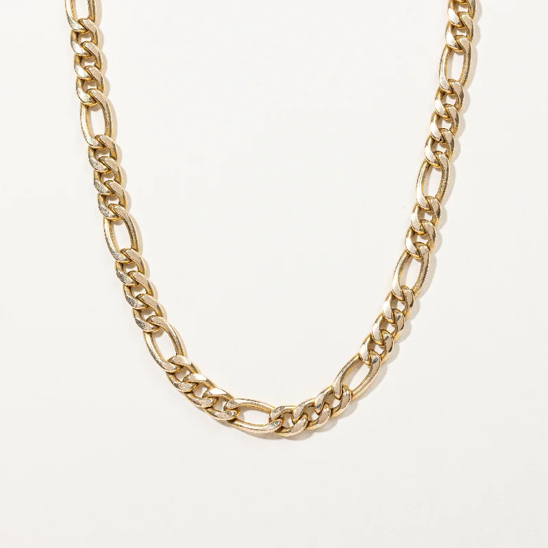 hammered silver wedding band 14k Yellow Gold Figaro Chain | 20" |