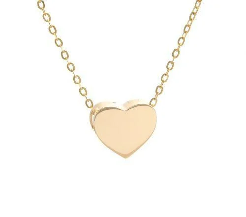 14K Yellow Gold Heart Necklace