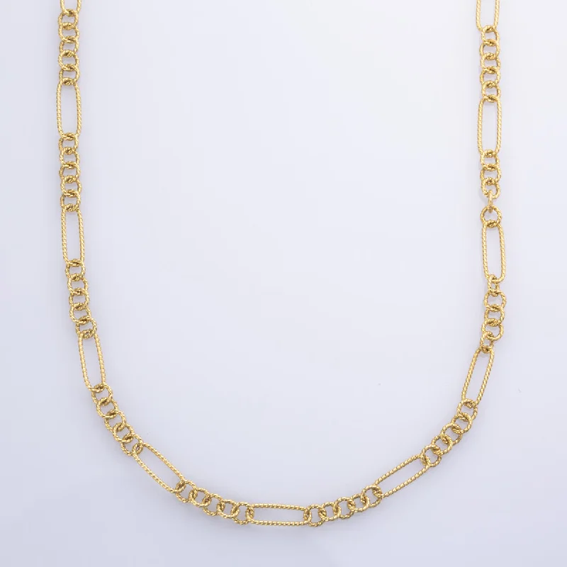 minimalist cuff bracelet adjustable 14k Yellow Gold Link Chain | 24" |