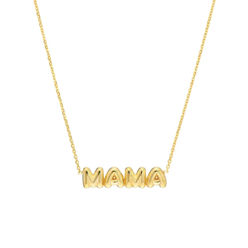 14K Yellow Gold "Mama" Bubble Necklace