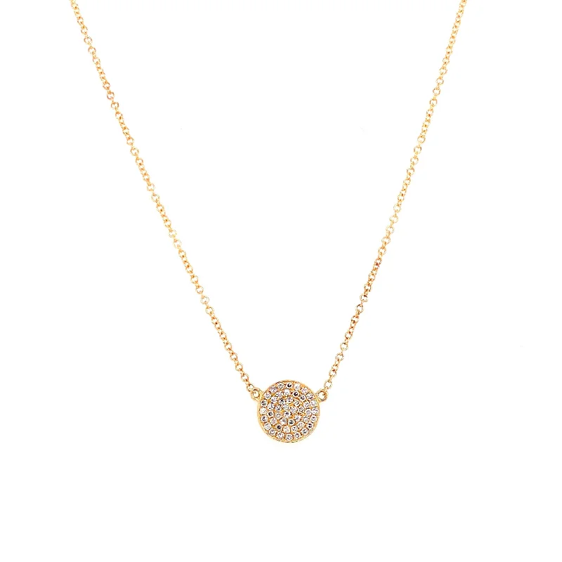 14K Yellow Gold MediumDisc Diamond Necklace