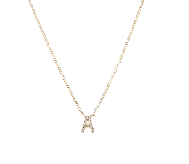 14K Gold Mini Initial Necklace