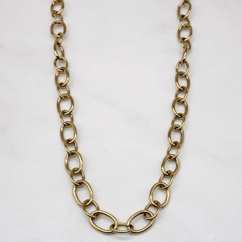 dainty ruby stacking rings 14k Yellow Gold Oval Link Necklace | 34" |