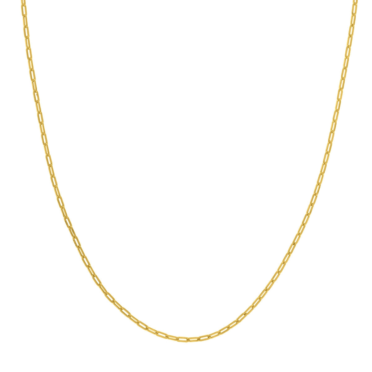 14K Yellow Gold Paperclip Foreztina Chain