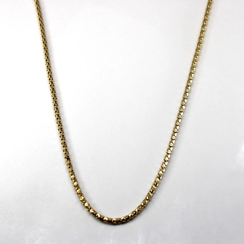 handmade braided leather necklace 14k Yellow Gold Popcorn Chain | 20"|