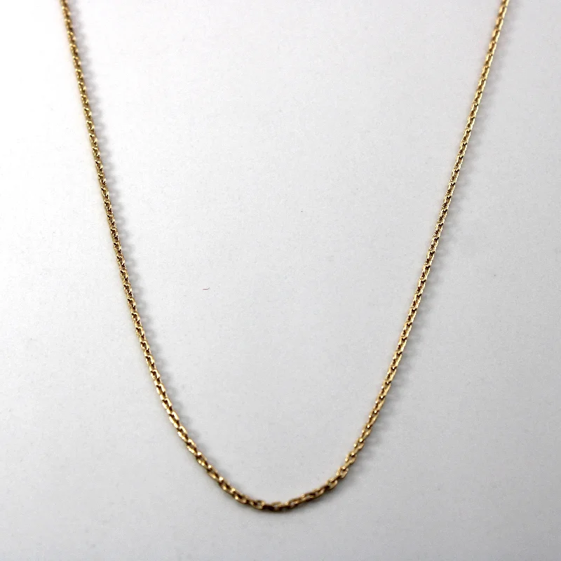 handmade braided leather necklace 14k Yellow Gold Rolo Link Chain | 24"|