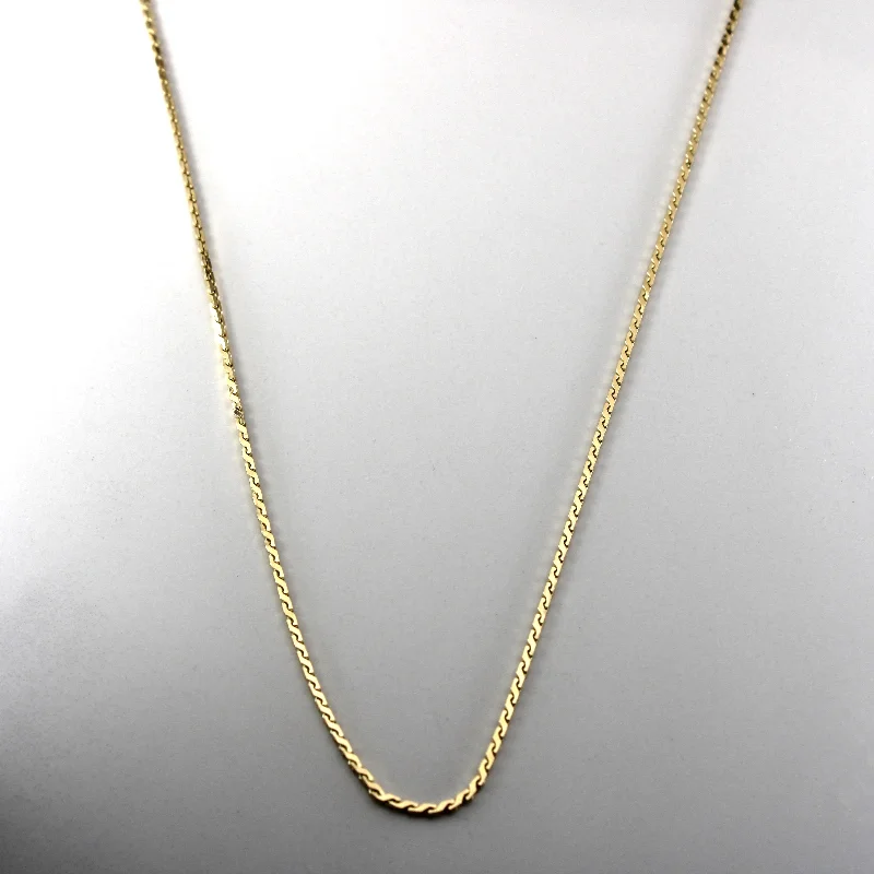 real diamond solitaire ring 14k Yellow Gold Serpentine Chain | 18"|