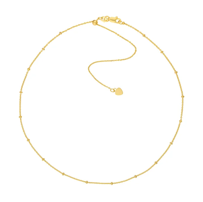 14K Yellow Gold Saturn Chain Choker