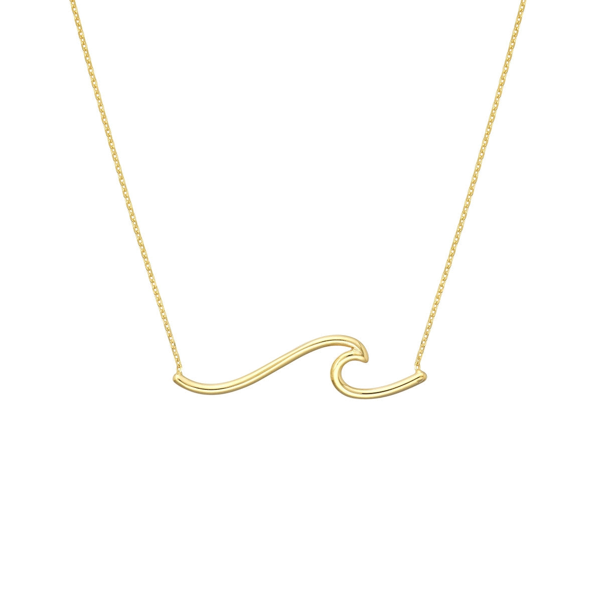 14K Yellow Gold Wave Necklace