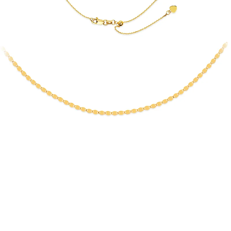 14K Yellow Gold Valentino Link Adjustable Choker