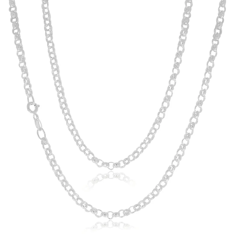 luxury diamond anniversary band Sterling Silver 45cm Belcher Chain